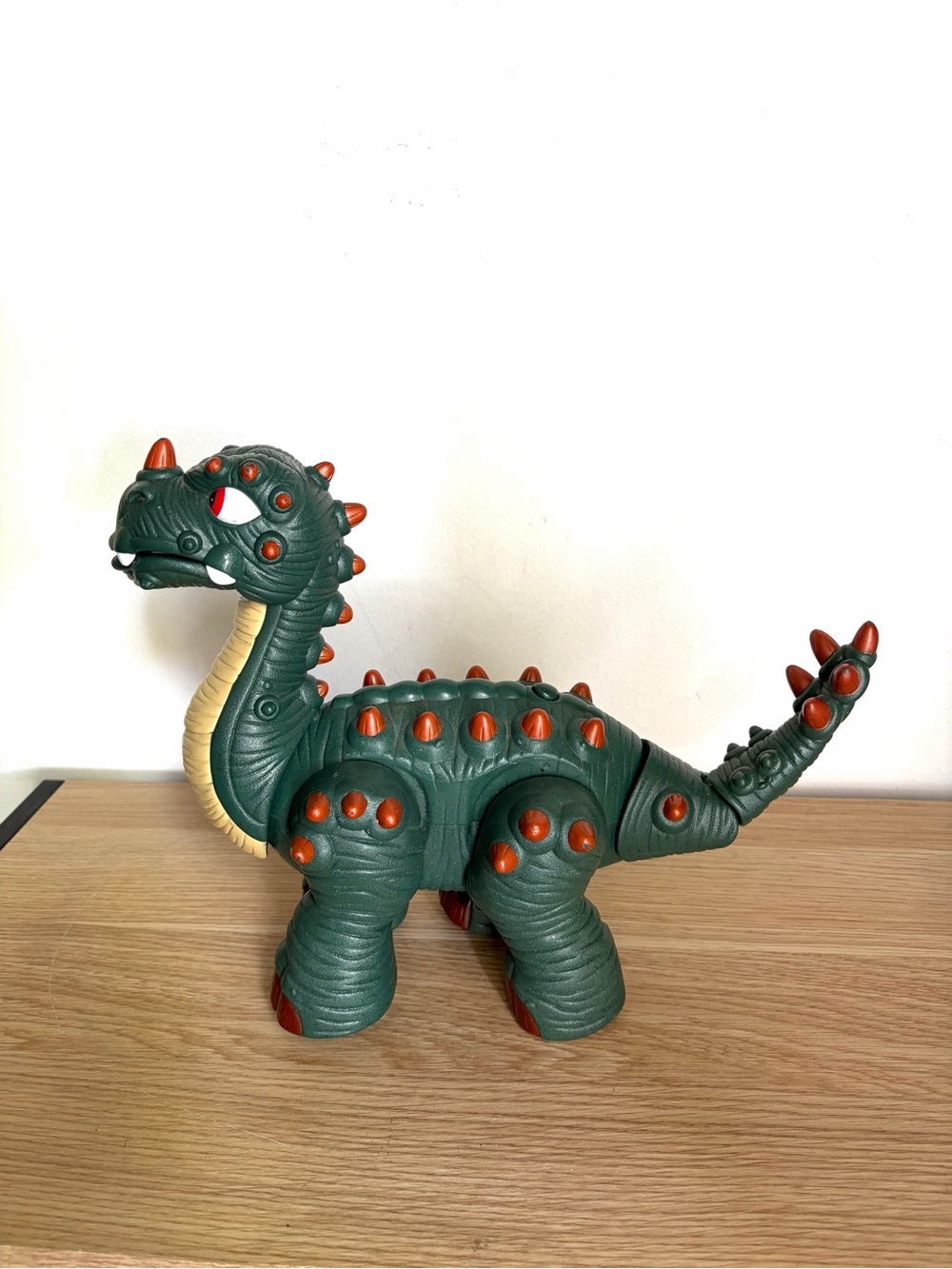 Fisher-Price Dark Green Dino Figure with Orange Spikes